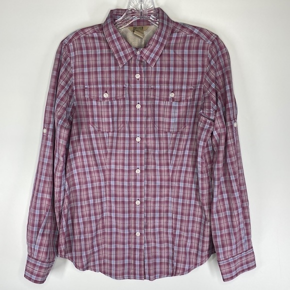 Duluth Trading Armachillo Cooling Plaid Blue Red Button Up Shirt XS - Picture 1 of 4